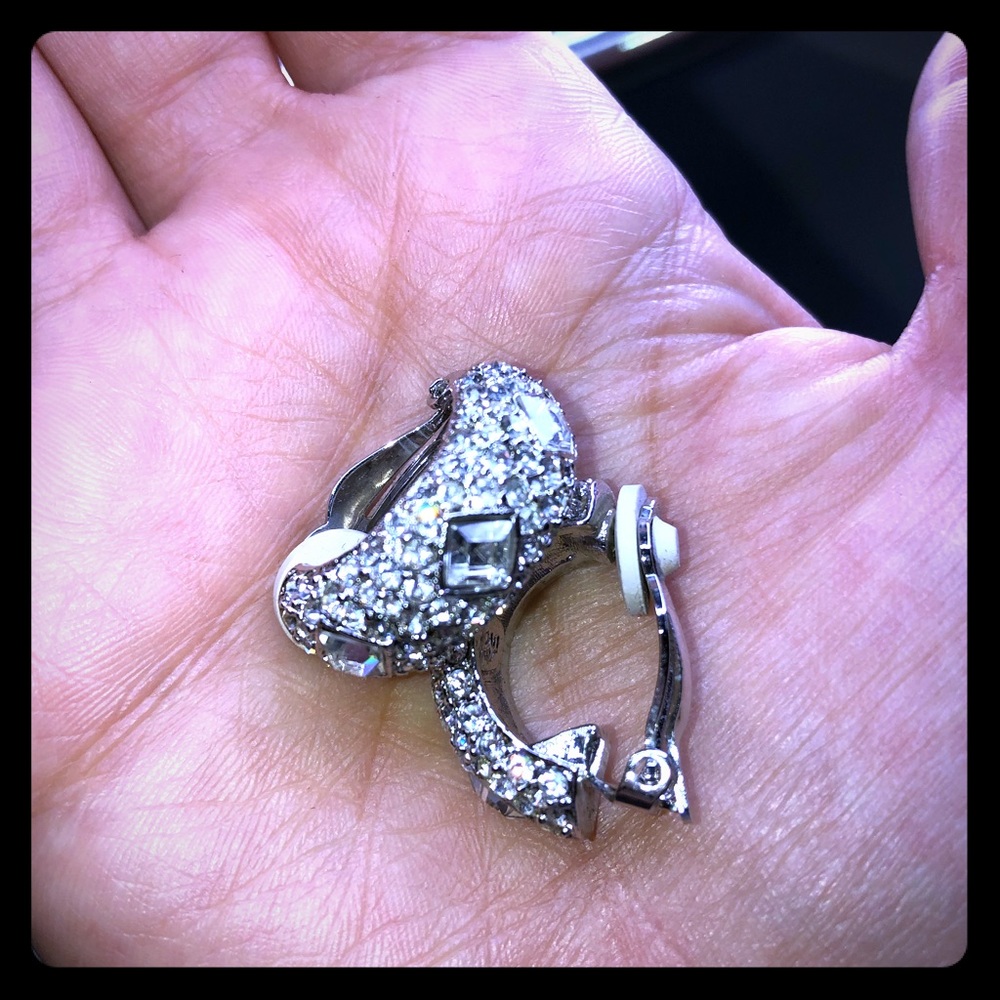 Clip on Sterling silver and cubic zerconia earings